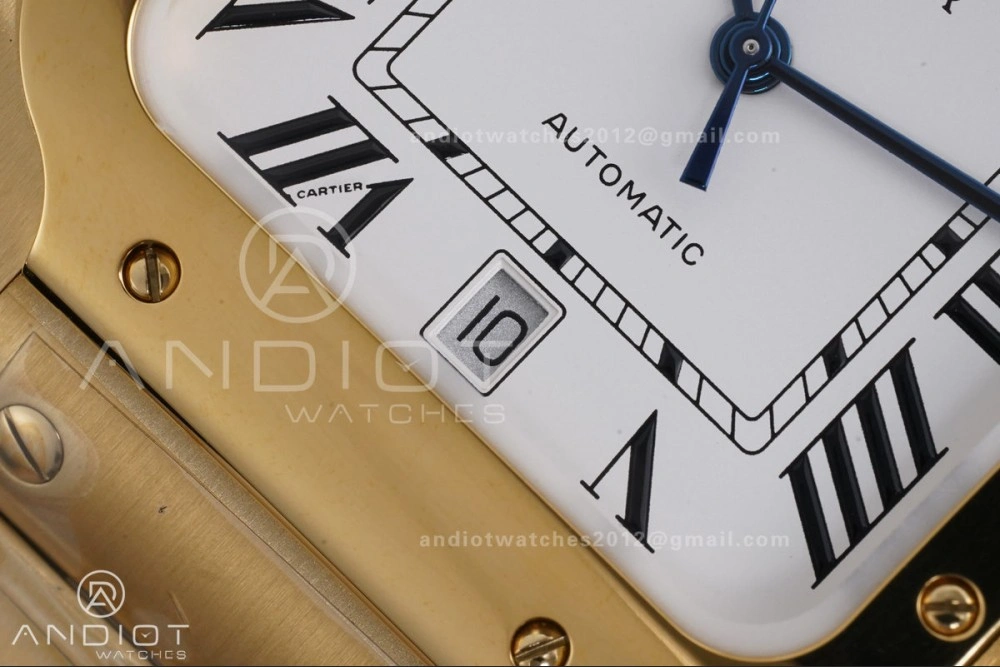 Santos de Cartier 40mm BVF 1:1 Best Edition YG White Dial on YG Smart-Links Bracelet MIYOTA Stretchable 215