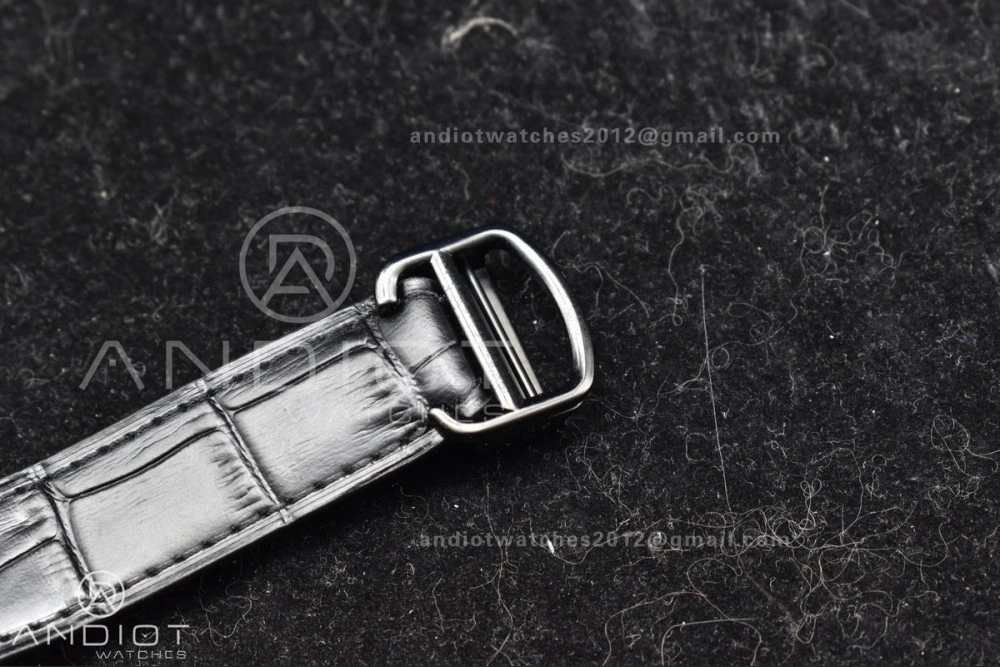 Santos de Cartier 40mm PVD BVF 1:1 Best Edition Black Dial on Black Leather Strap MIYOTA Snug 236
