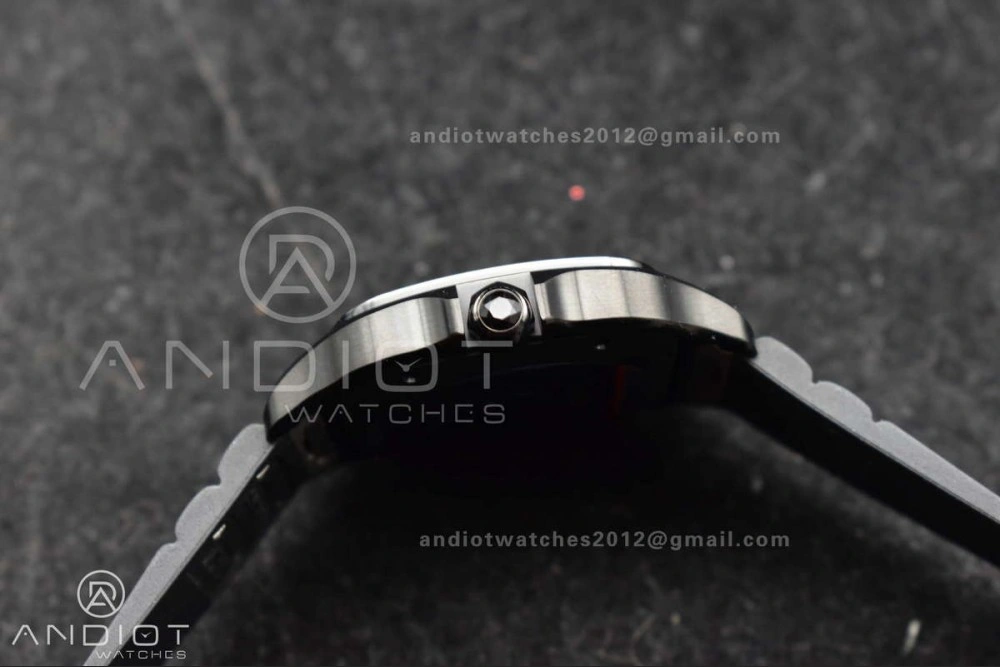 Santos de Cartier 40mm PVD BVF 1:1 Best Edition Black Dial on Rubber Strap MIYOTA Durable 232