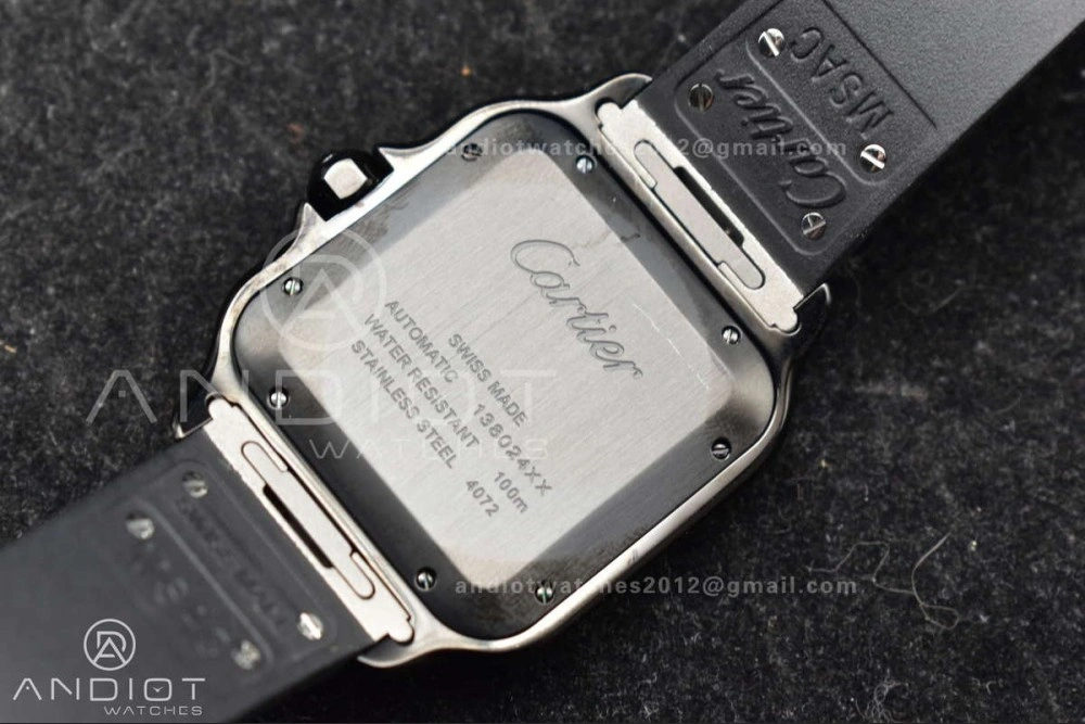 Santos de Cartier 40mm PVD BVF 1:1 Best Edition Black Dial on Rubber Strap MIYOTA Durable 232