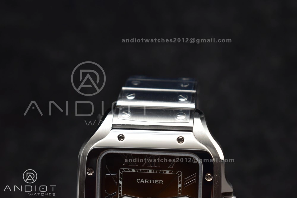UrbanStyle Santos de Cartier 40mm SS AF 1:1 Best Edition Brown Dial on SS Smart Links Bracelet MIYOTA 238