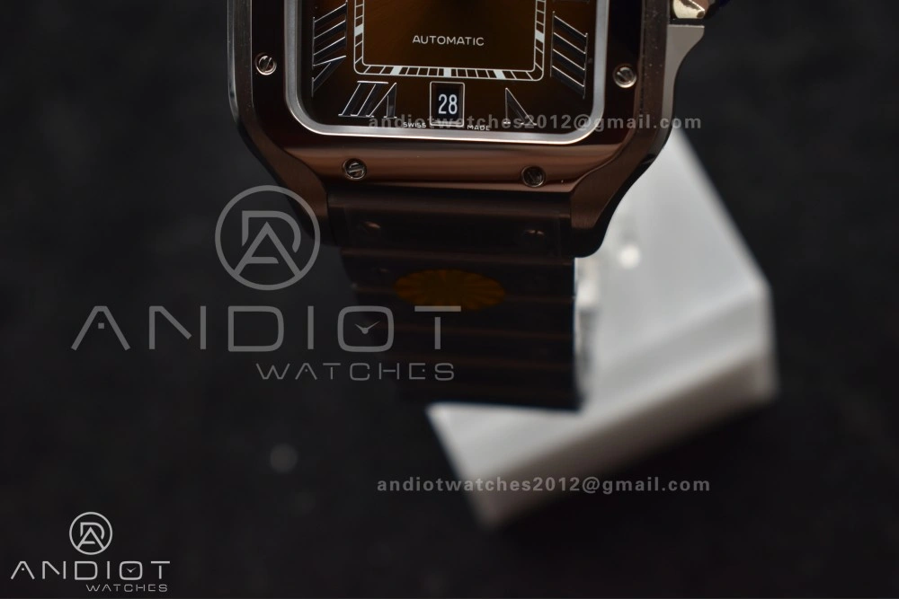 UrbanStyle Santos de Cartier 40mm SS AF 1:1 Best Edition Brown Dial on SS Smart Links Bracelet MIYOTA 238