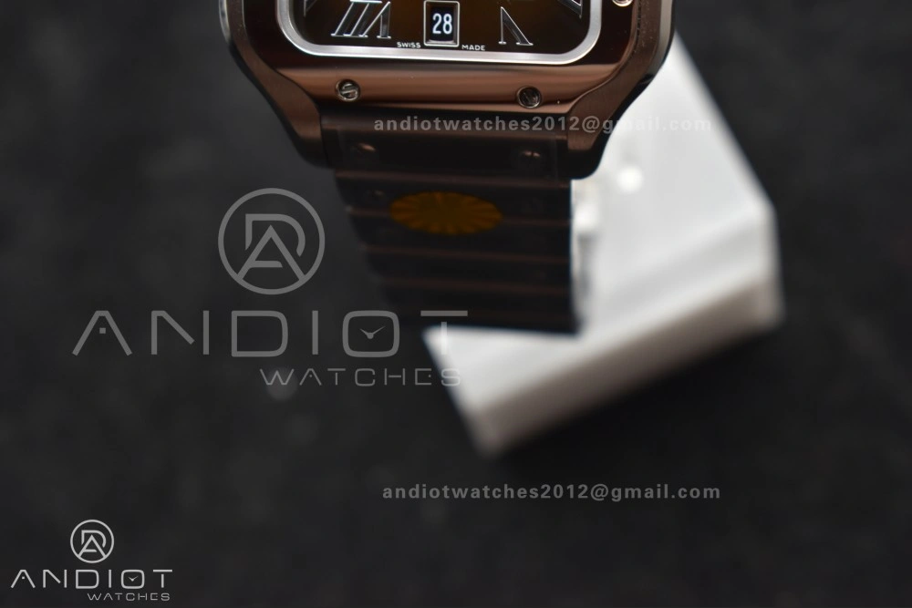 UrbanStyle Santos de Cartier 40mm SS AF 1:1 Best Edition Brown Dial on SS Smart Links Bracelet MIYOTA 238