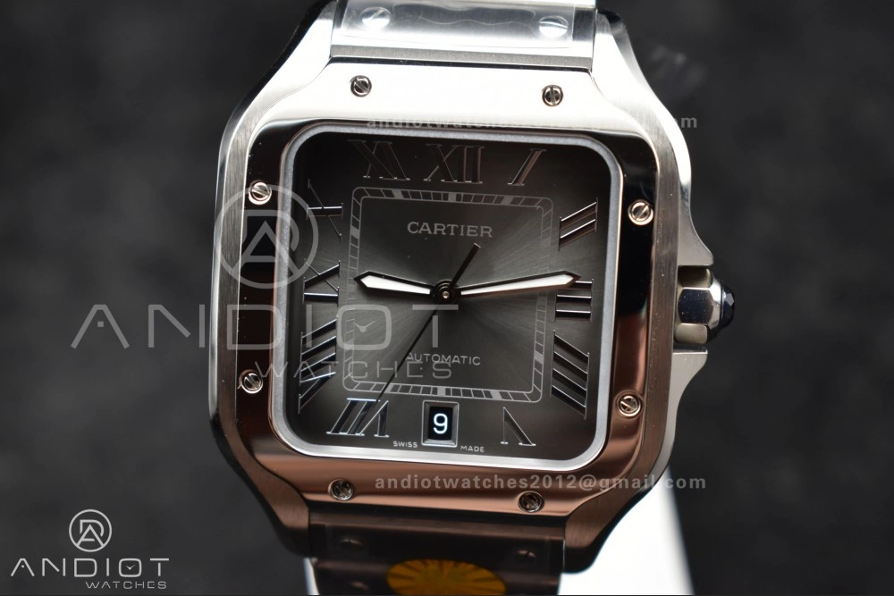 Santos de Cartier 40mm SS AF 1:1 Best Edition Gray Dial on SS Smart Links Bracelet MIYOTA Tailored 239