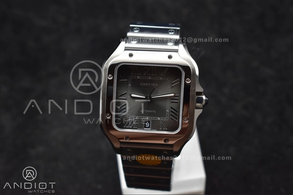 Santos de Cartier 40mm SS AF 1:1 Best Edition Gray Dial on SS Smart Links Bracelet MIYOTA Tailored 239