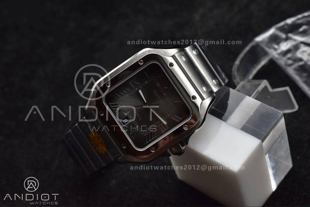 Santos de Cartier 40mm SS AF 1:1 Best Edition Gray Dial on SS Smart Links Bracelet MIYOTA Tailored 239