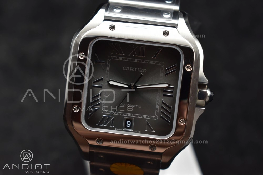 Santos de Cartier 40mm SS AF 1:1 Best Edition Gray Dial on SS Smart Links Bracelet MIYOTA Tailored 239
