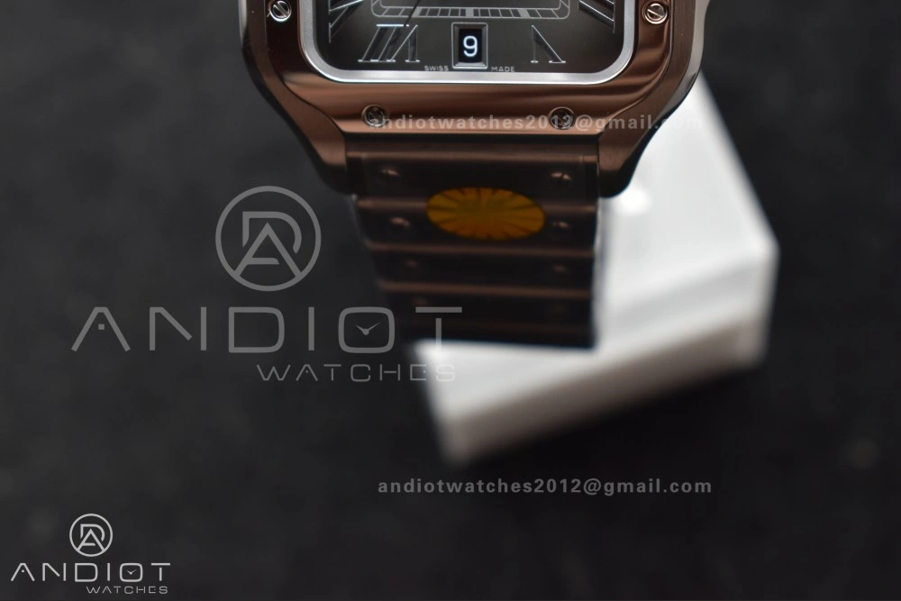 Santos de Cartier 40mm SS AF 1:1 Best Edition Gray Dial on SS Smart Links Bracelet MIYOTA Tailored 239