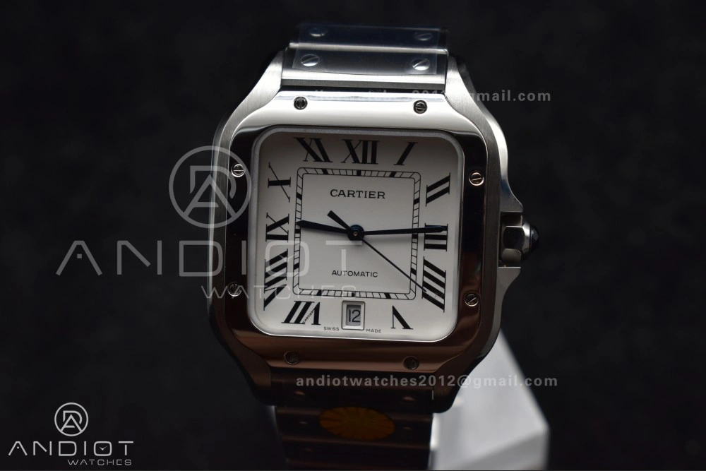 UrbanStyle Santos de Cartier 40mm SS AF 1:1 Best Edition White Dial on SS Smart Links Bracelet MIYOTA 243