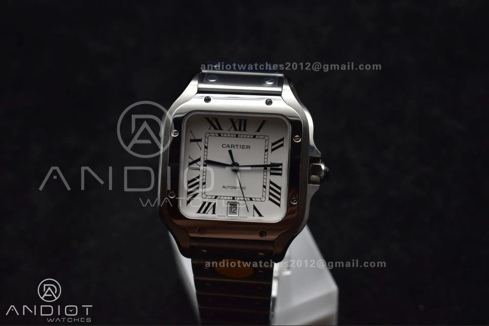 UrbanStyle Santos de Cartier 40mm SS AF 1:1 Best Edition White Dial on SS Smart Links Bracelet MIYOTA 243