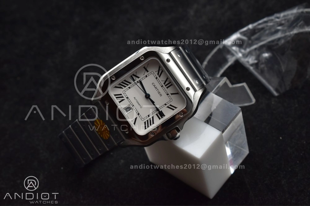UrbanStyle Santos de Cartier 40mm SS AF 1:1 Best Edition White Dial on SS Smart Links Bracelet MIYOTA 243