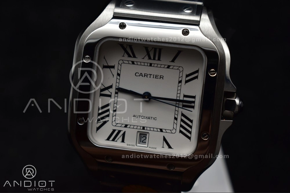 UrbanStyle Santos de Cartier 40mm SS AF 1:1 Best Edition White Dial on SS Smart Links Bracelet MIYOTA 243