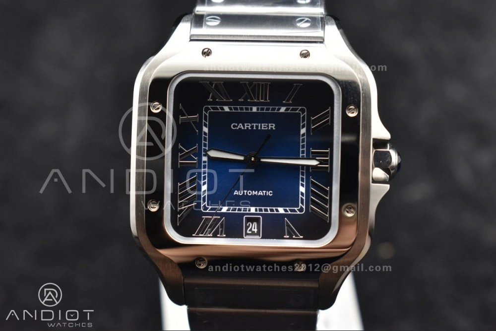 Santos de Cartier 40mm SS BVF 1:1 Best Edition Blue Dial on SS SmartLinks Bracelet MIYOTA 9015 V TechFriendly 240