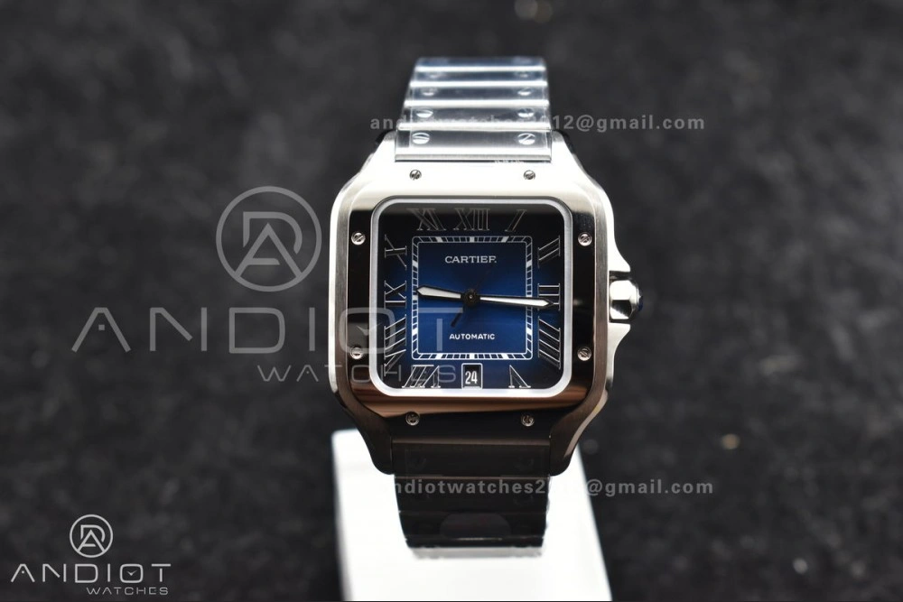 Santos de Cartier 40mm SS BVF 1:1 Best Edition Blue Dial on SS SmartLinks Bracelet MIYOTA 9015 V TechFriendly 240