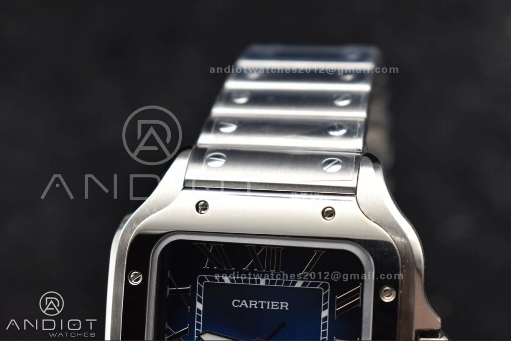 Santos de Cartier 40mm SS BVF 1:1 Best Edition Blue Dial on SS SmartLinks Bracelet MIYOTA 9015 V TechFriendly 240