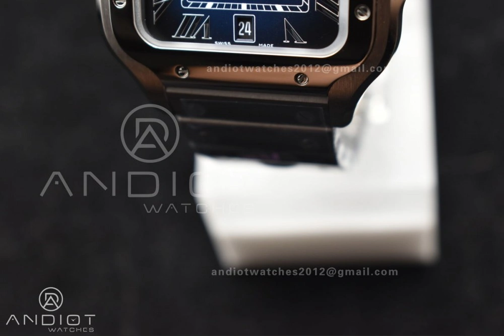 Santos de Cartier 40mm SS BVF 1:1 Best Edition Blue Dial on SS SmartLinks Bracelet MIYOTA 9015 V TechFriendly 240