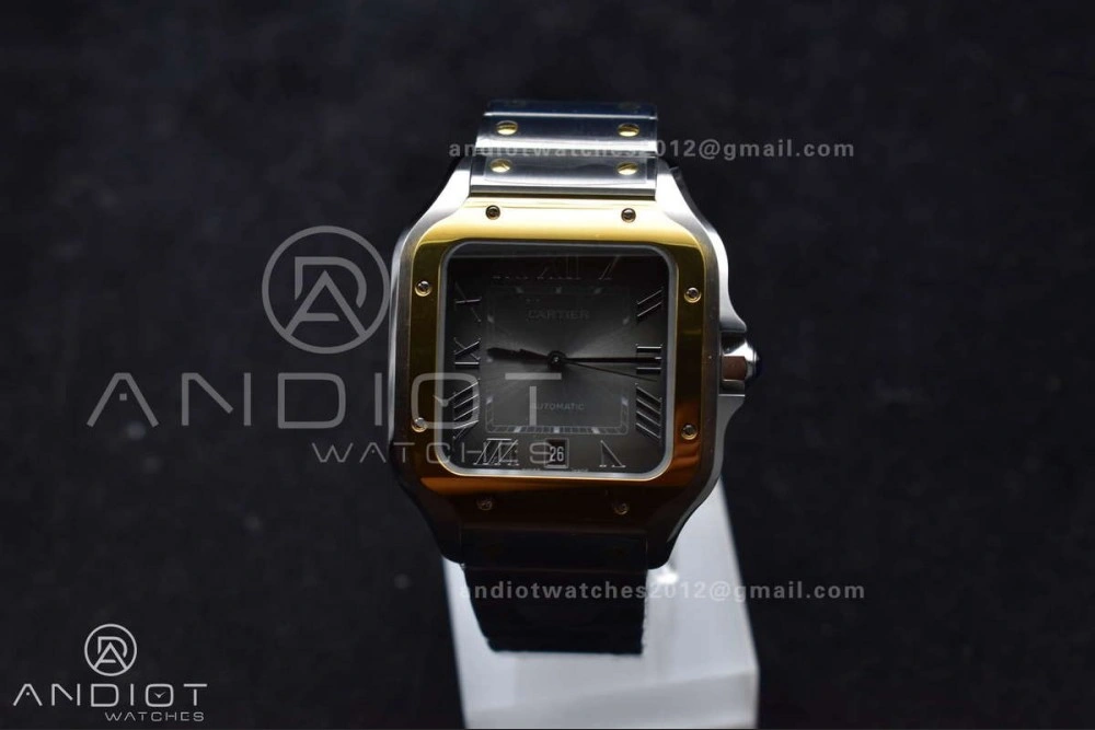 Santos de Cartier 40mm SS YG BVF 1:1 Best Edition Gray Dial on SS YG SmartLinks Bracelet MIYOTA SmoothTexture 245