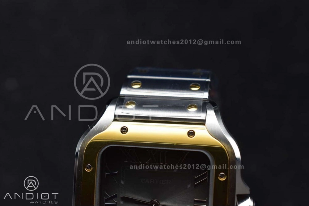 Santos de Cartier 40mm SS YG BVF 1:1 Best Edition Gray Dial on SS YG SmartLinks Bracelet MIYOTA SmoothTexture 245