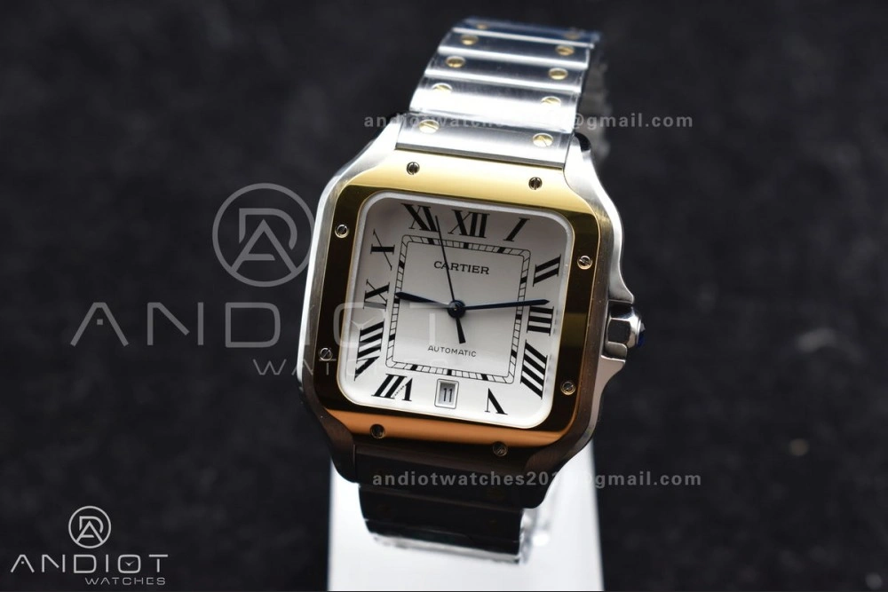 Santos de Cartier 40mm SS YG BVF 1:1 Best Edition White Dial on SS YG SmartLinks Bracelet MIYOTA 9015 V Tailored 1053