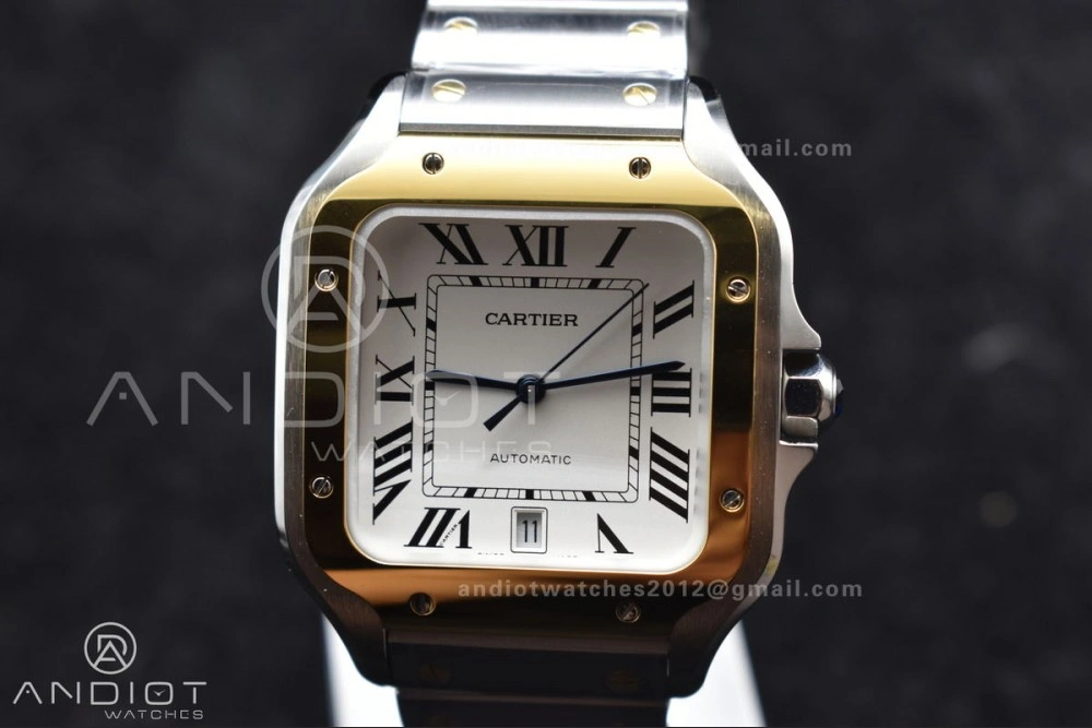 Santos de Cartier 40mm SS YG BVF 1:1 Best Edition White Dial on SS YG SmartLinks Bracelet MIYOTA 9015 V Tailored 1053