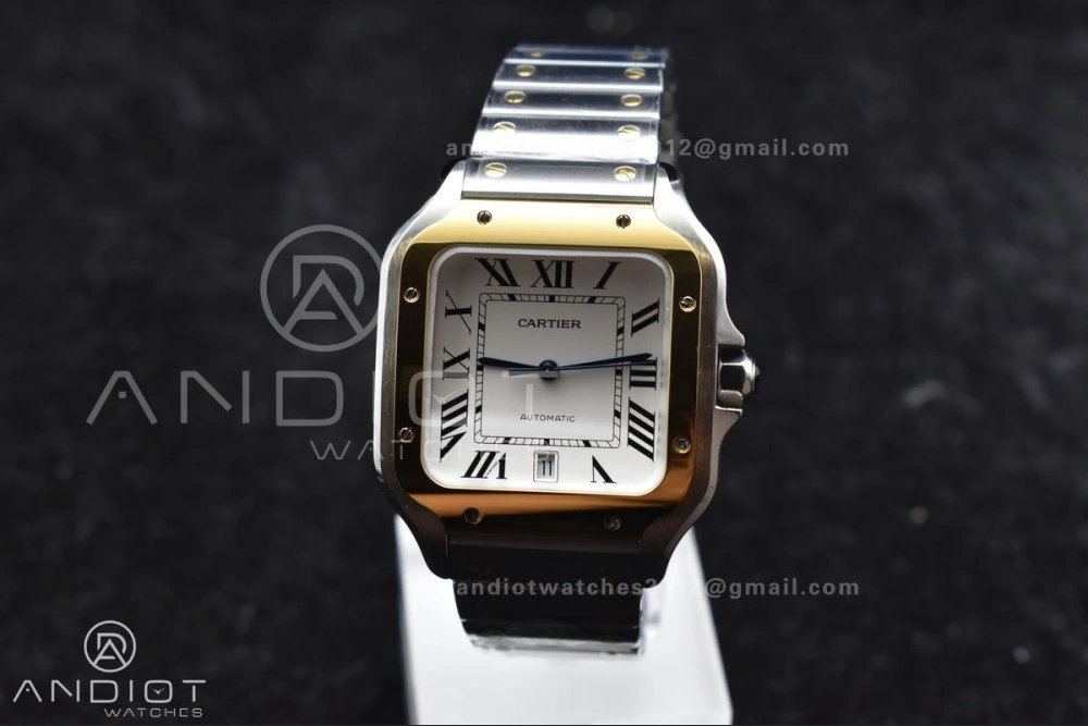 Santos de Cartier 40mm SS YG BVF 1:1 Best Edition White Dial on SS YG SmartLinks Bracelet MIYOTA 9015 V Tailored 1053