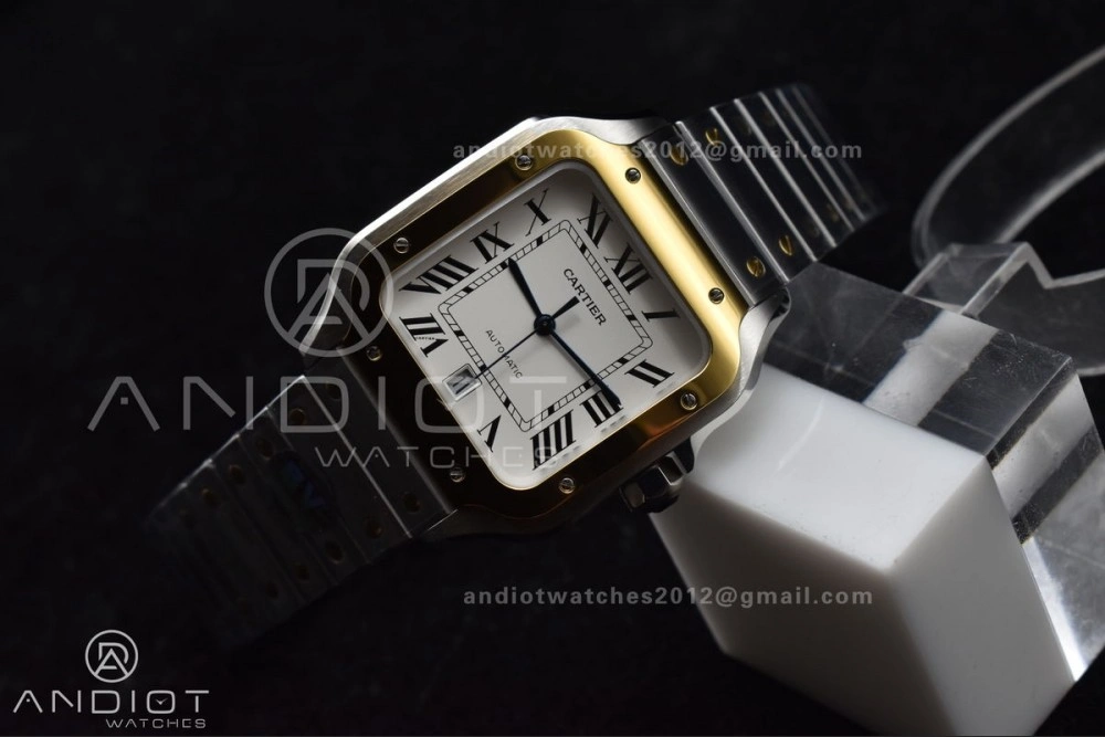 Santos de Cartier 40mm SS YG BVF 1:1 Best Edition White Dial on SS YG SmartLinks Bracelet MIYOTA 9015 V Tailored 1053