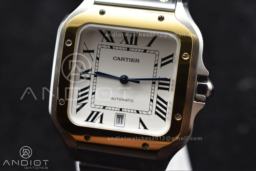 Santos de Cartier 40mm SS YG BVF 1:1 Best Edition White Dial on SS YG SmartLinks Bracelet MIYOTA 9015 V Tailored 1053