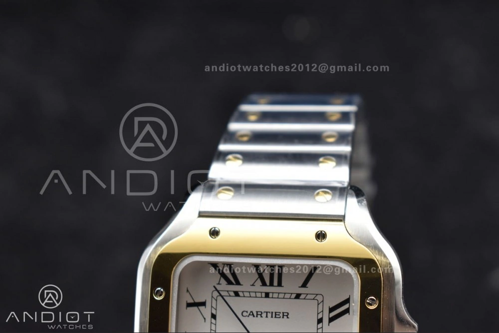 Santos de Cartier 40mm SS YG BVF 1:1 Best Edition White Dial on SS YG SmartLinks Bracelet MIYOTA 9015 V Tailored 1053
