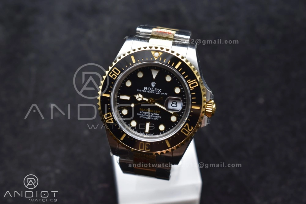 Unisex Sea-Dweller Two Tone SS YG 126603 GMF Best Edition Black Dial on SS YG Bracelet A2824 V 1061