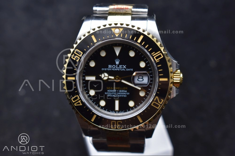 Unisex Sea-Dweller Two Tone SS YG 126603 GMF Best Edition Black Dial on SS YG Bracelet A2824 V 1061