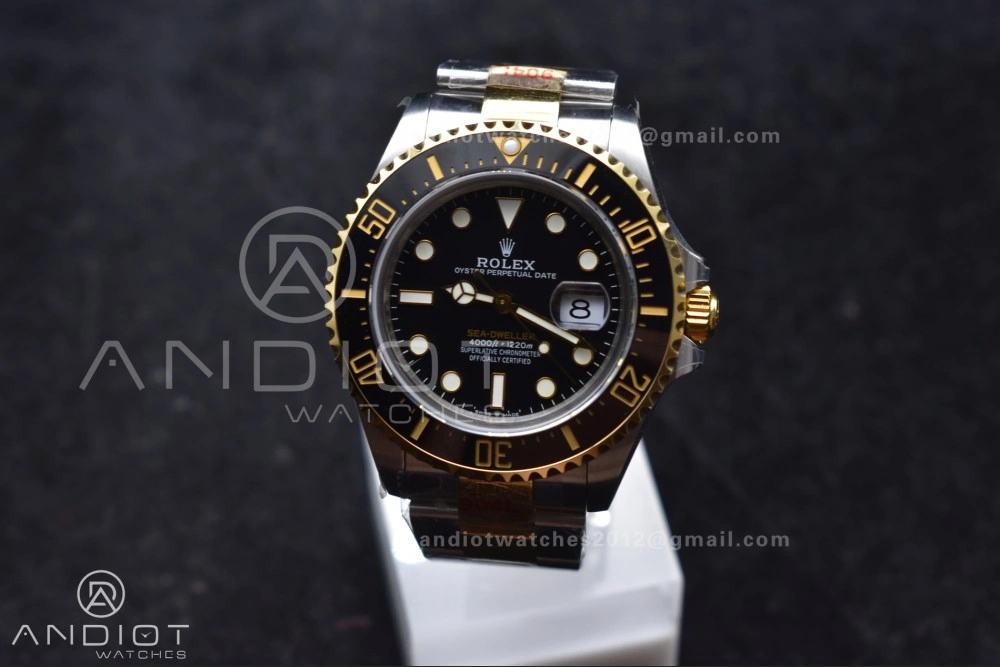 Unisex Sea-Dweller Two Tone SS YG 126603 GMF Best Edition Black Dial on SS YG Bracelet A2824 V 1061