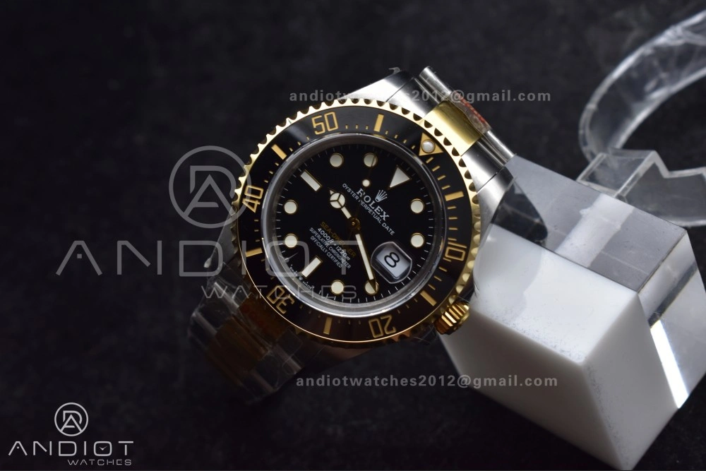 Unisex Sea-Dweller Two Tone SS YG 126603 GMF Best Edition Black Dial on SS YG Bracelet A2824 V 1061