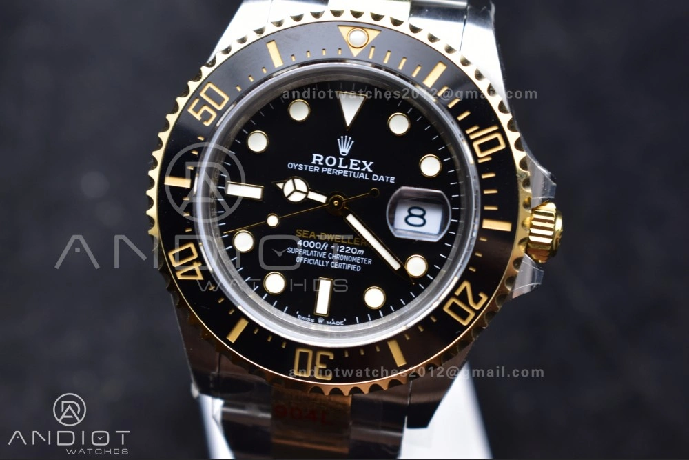 Unisex Sea-Dweller Two Tone SS YG 126603 GMF Best Edition Black Dial on SS YG Bracelet A2824 V 1061