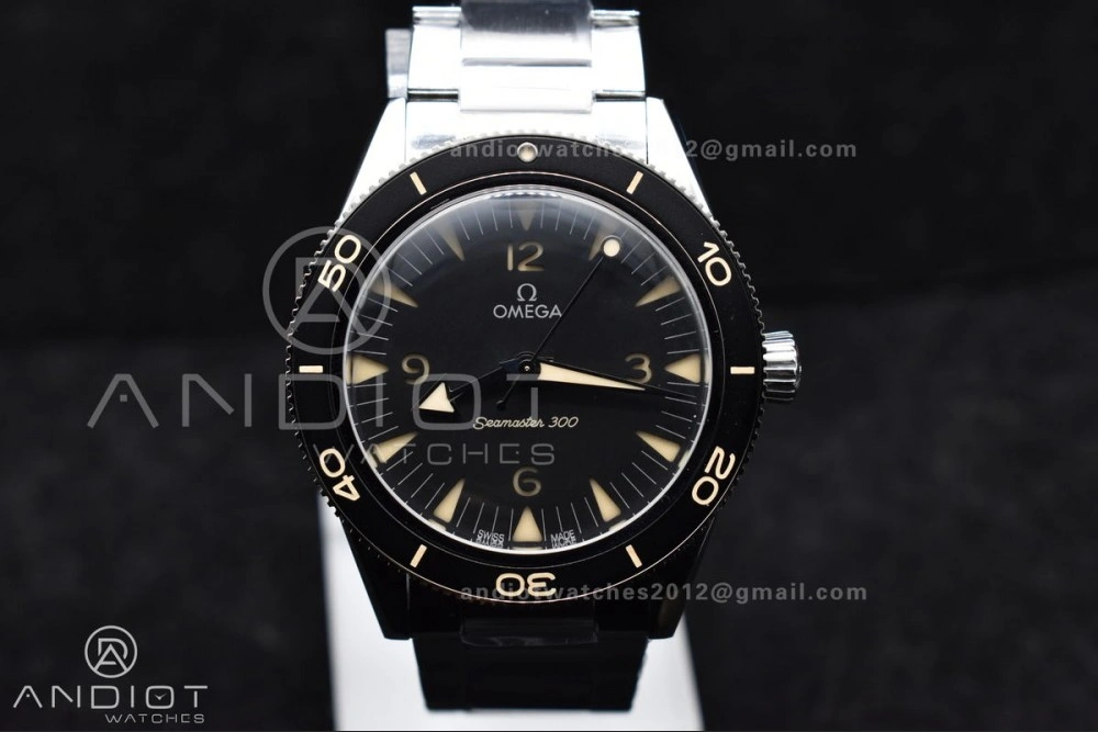 QuickDry Seamaster 300 Heritage VSF 1:1 Best Edition Black Dial on SS Bracelet A8912 Super Clone 1060