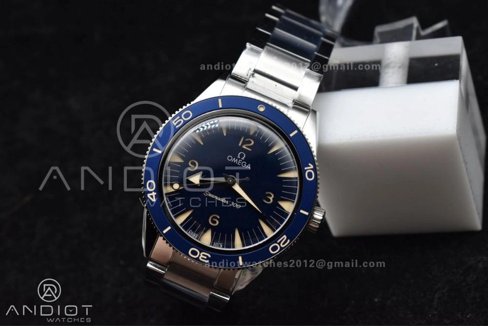 Seamaster 300 Heritage VSF 1:1 Best Edition Blue Dial On SS Bracelet A8912 Super Clone QuickDry 56