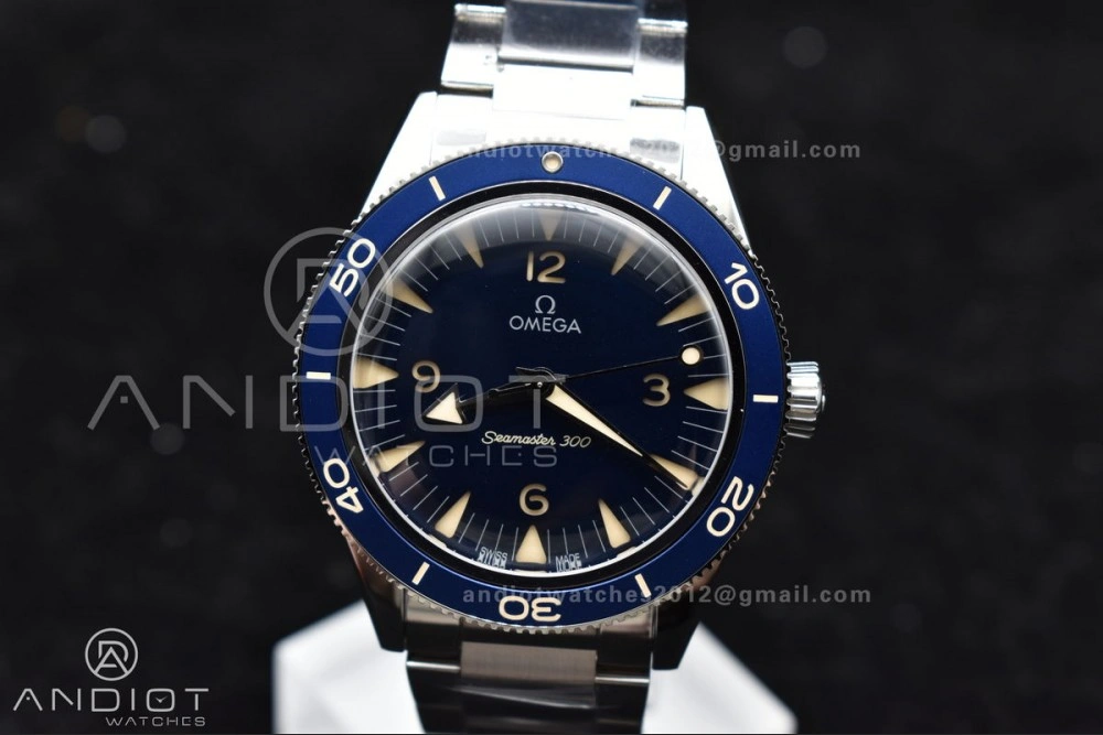 Seamaster 300 Heritage VSF 1:1 Best Edition Blue Dial On SS Bracelet A8912 Super Clone QuickDry 56