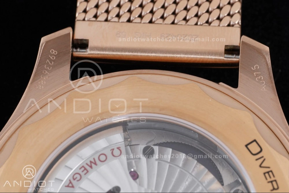 Seamaster 300M Diver Rose Gold VSF 1:1 Best Edition Black Dial on Mesh Bracelet A NewStyle 65