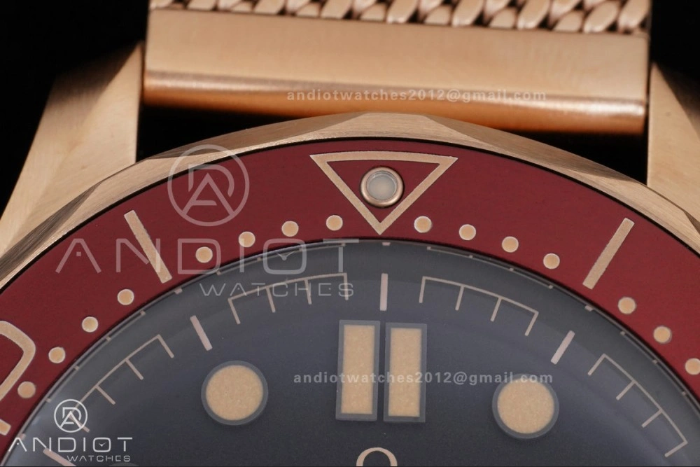 Seamaster 300M Diver Rose Gold VSF 1:1 Best Edition Black Dial on Mesh Bracelet A NewStyle 65