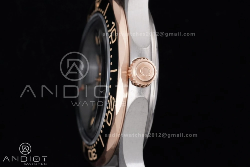 FlexibleFit Seamaster 300M Diver Rose Gold VSF 1:1 Best Edition Green Dial on Mesh Bracelet A 64