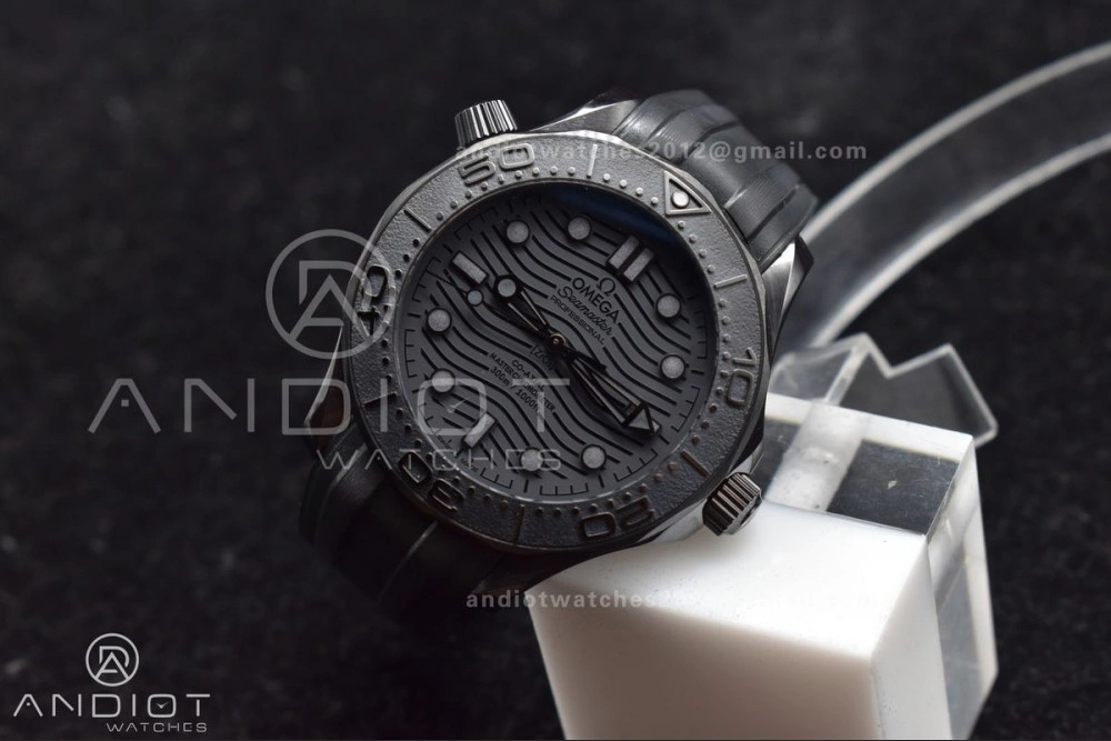 QuickDry Seamaster 300m 43.5mm Black Ceramic VSF 1:1 Best Edition Black Dial on Black Rubber Strap A 1066