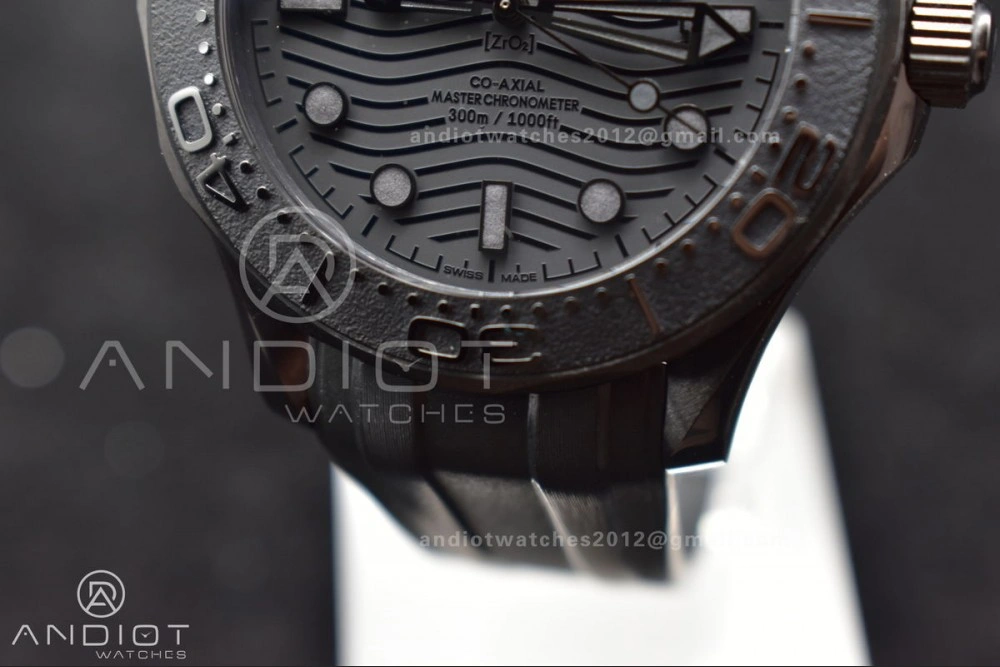 QuickDry Seamaster 300m 43.5mm Black Ceramic VSF 1:1 Best Edition Black Dial on Black Rubber Strap A 1066