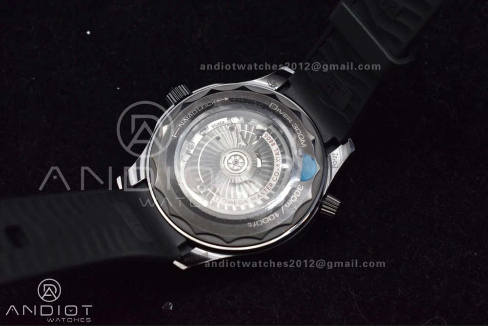 QuickDry Seamaster 300m 43.5mm Black Ceramic VSF 1:1 Best Edition Black Dial on Black Rubber Strap A 1066