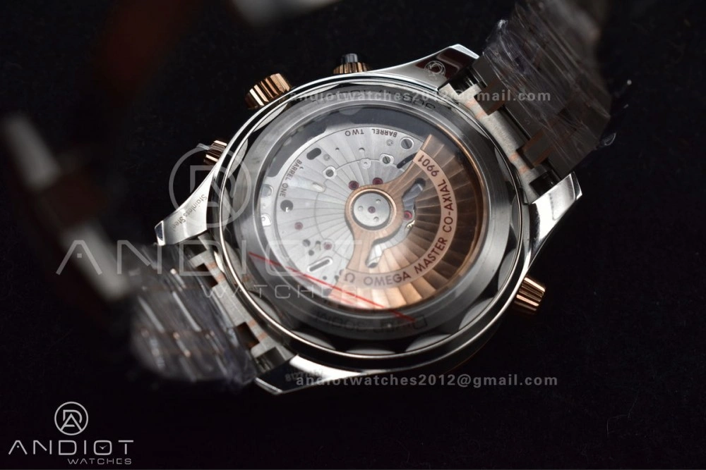 Durable Seamaster 300m Chrono SS RG OMF 1:1 Best Edition Black Dial on SS Strap A 63