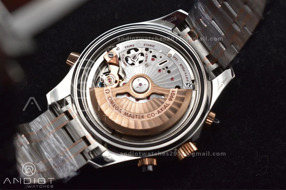 Durable Seamaster 300m Chrono SS RG OMF 1:1 Best Edition Black Dial on SS Strap A 63