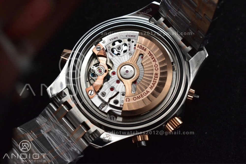 Durable Seamaster 300m Chrono SS RG OMF 1:1 Best Edition Black Dial on SS Strap A 63