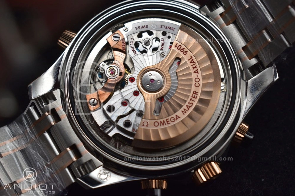Durable Seamaster 300m Chrono SS RG OMF 1:1 Best Edition Black Dial on SS Strap A 63
