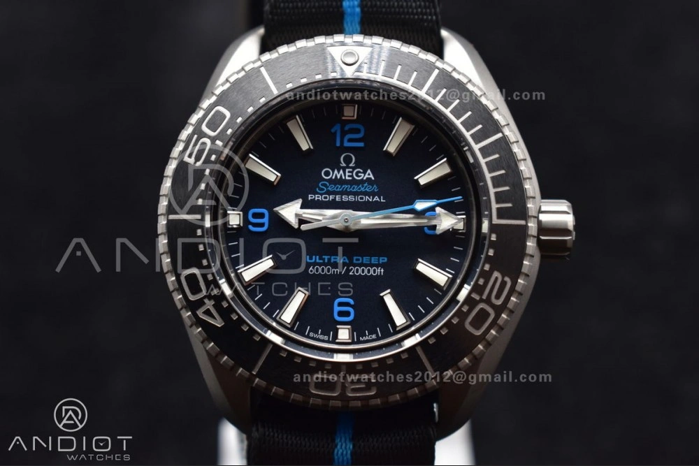 Seamaster 6000M Ultra Deep SS SBF 1:1 Best Edition Black Dial on Black Nylon Strap A8912 Super Clone Resilient 7