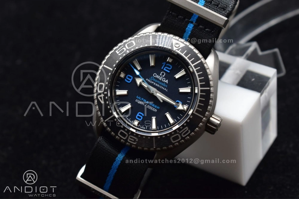 Seamaster 6000M Ultra Deep SS SBF 1:1 Best Edition Black Dial on Black Nylon Strap A8912 Super Clone Resilient 7