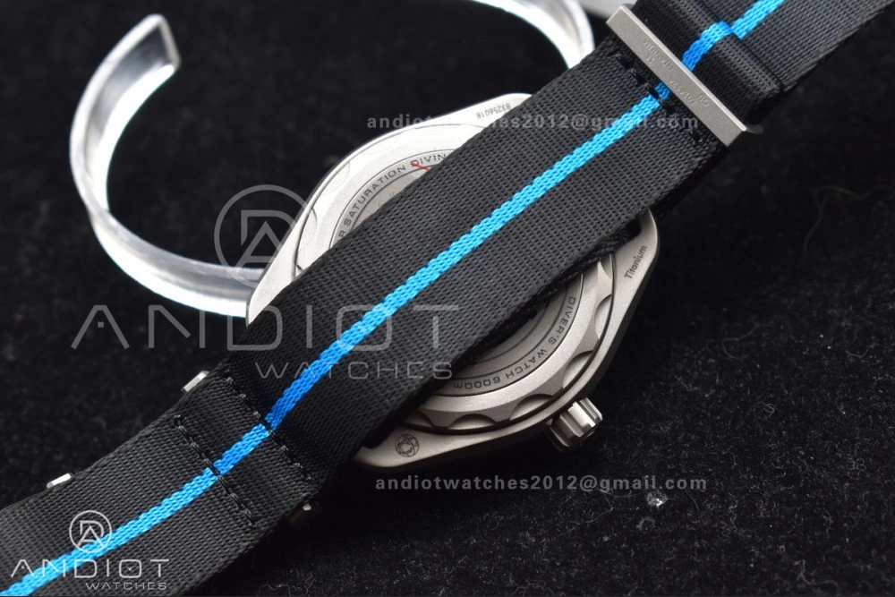 Seamaster 6000M Ultra Deep SS SBF 1:1 Best Edition Black Dial on Black Nylon Strap A8912 Super Clone Resilient 7