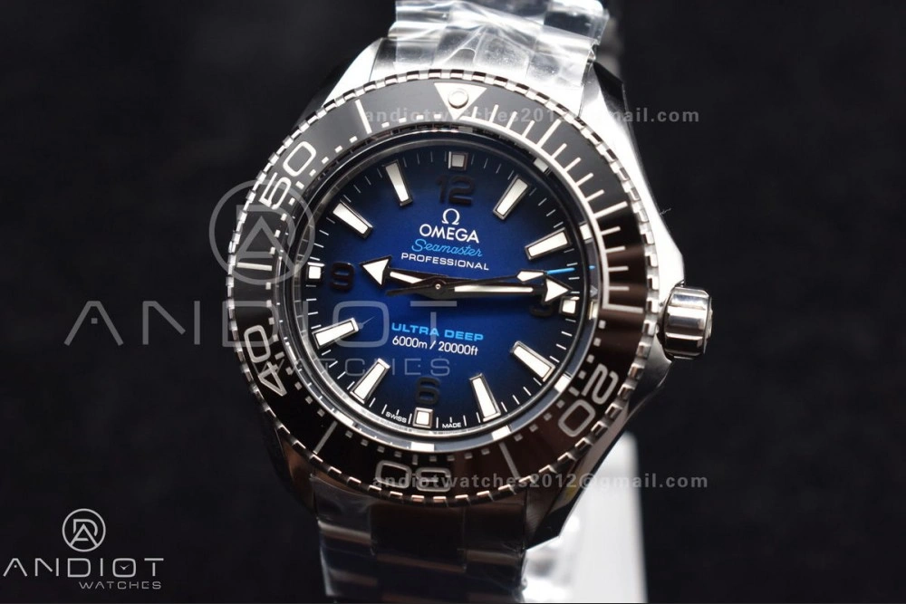 Seamaster 6000M Ultra Deep SS SBF 1:1 Best Edition Deep Blue Dial on SS Bracelet A8912 Super Clone WellDesigned 20